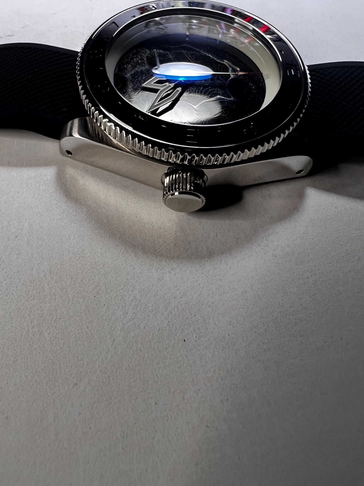 Watch with Fordite dial, 3d effect topography pattern (NH38 powered)