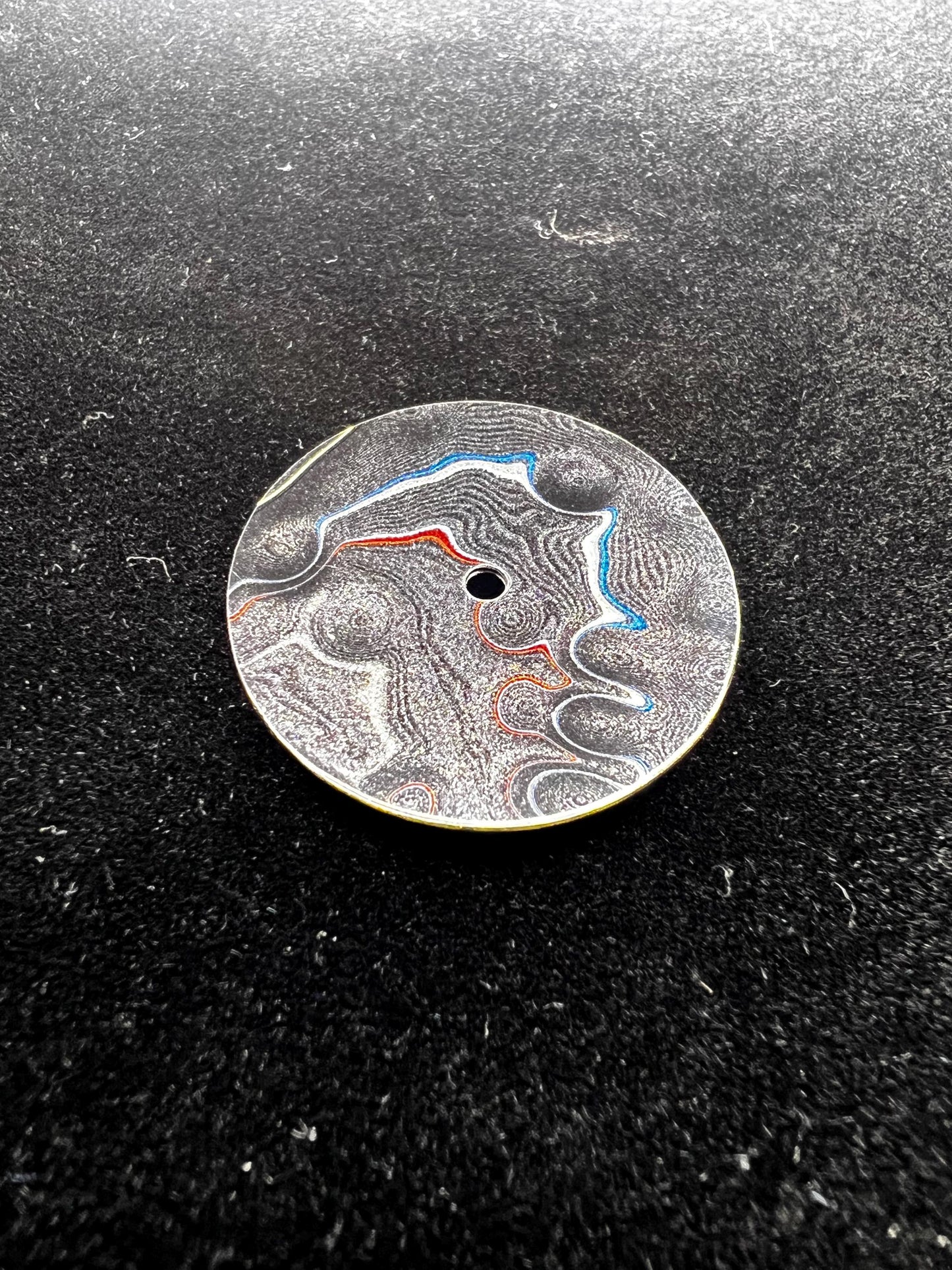 Watch with Fordite dial, 3d effect topography pattern (NH38 powered)