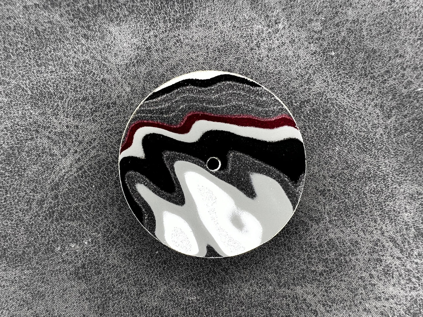 Metallic and crimson fordite NH38 dial