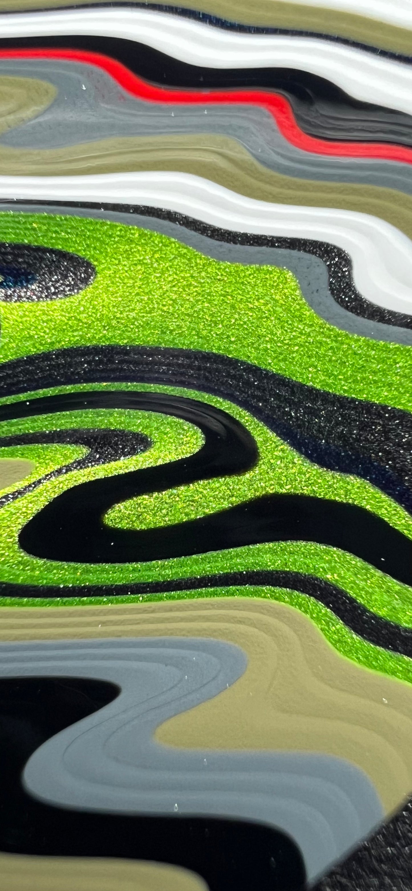 Fordite dial featuring Lime green