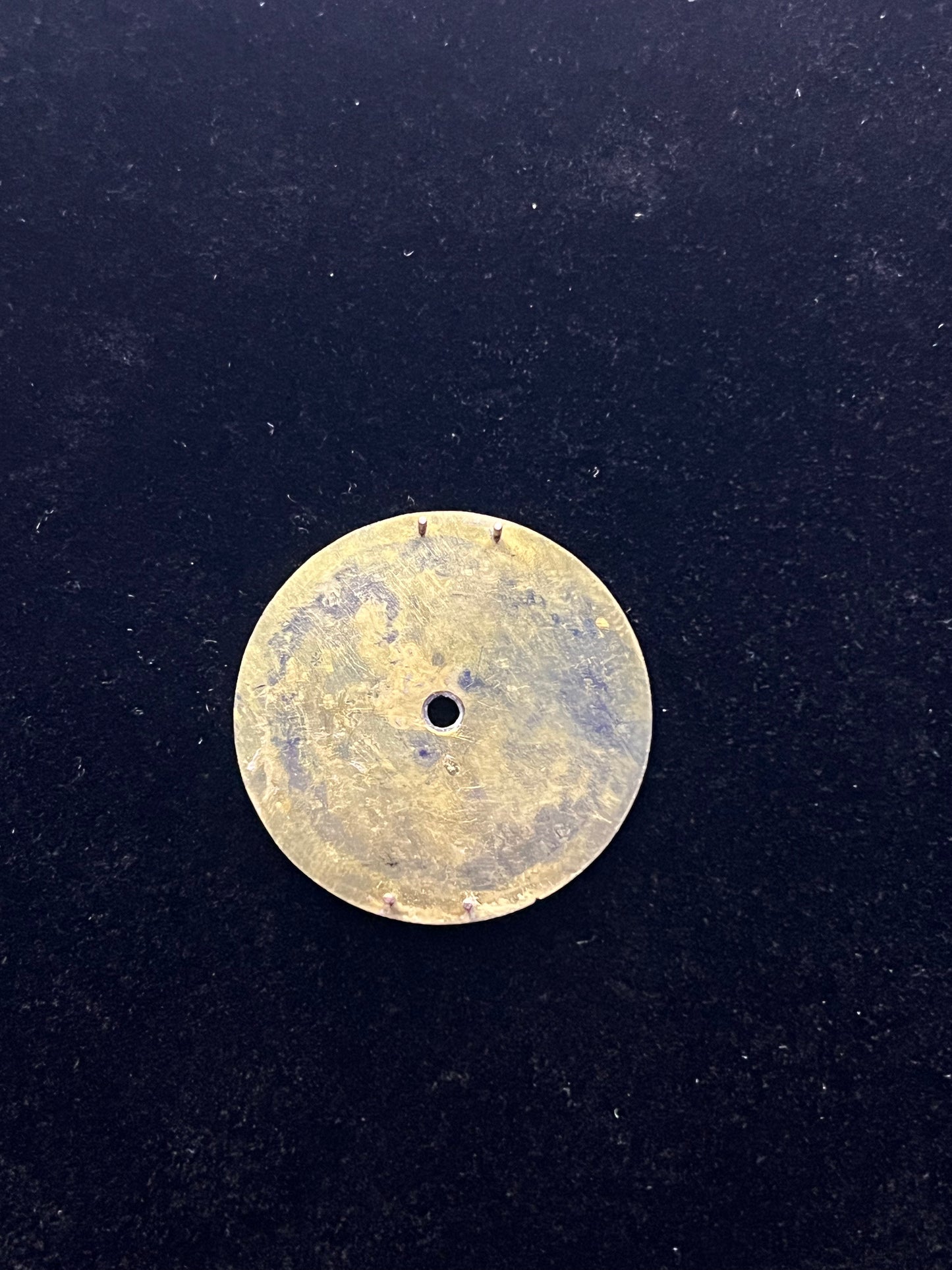 Blue, grey, tan and white watch dial, 28.5 mm