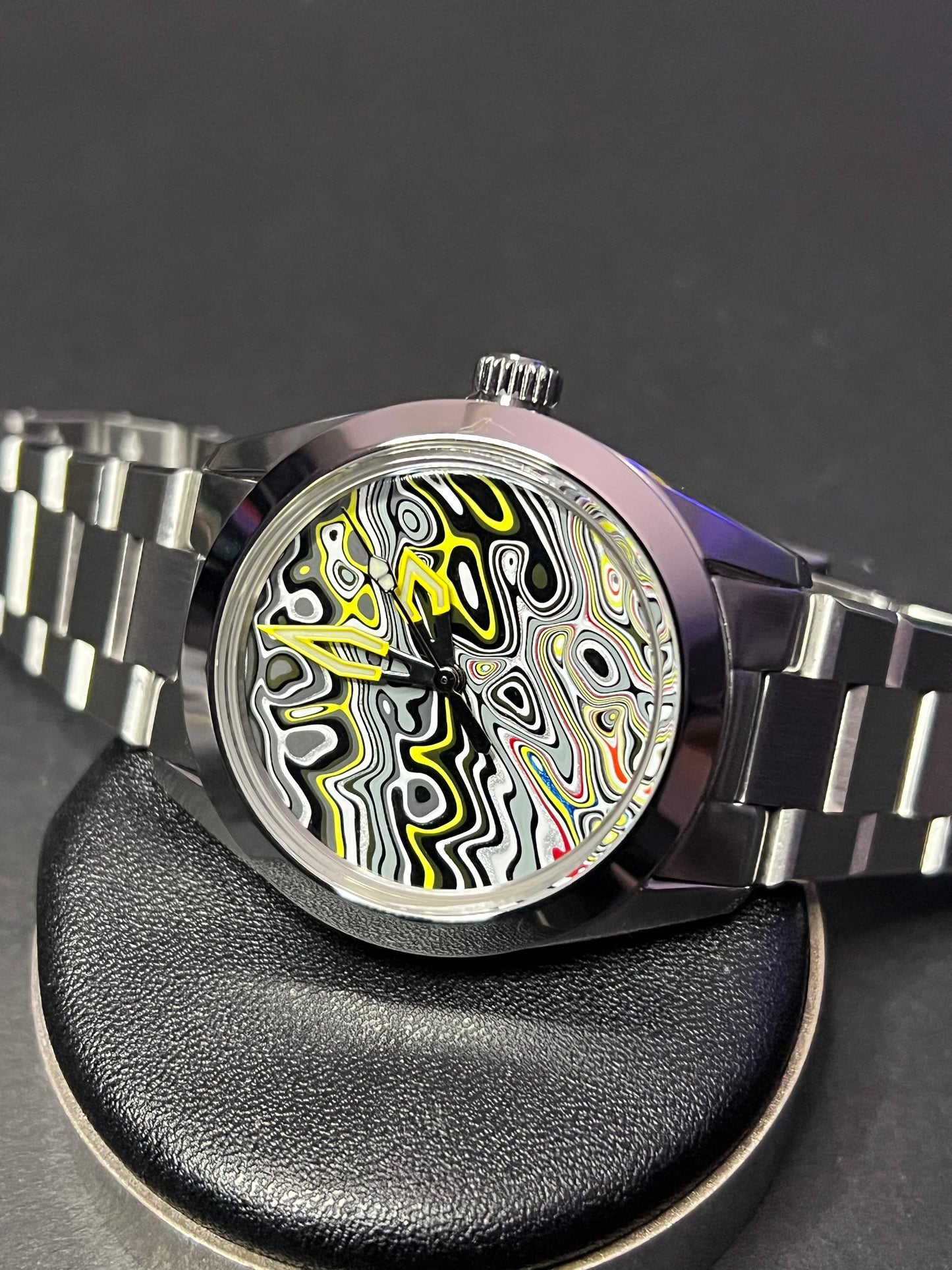 “High Velocity” automatic fordite watch