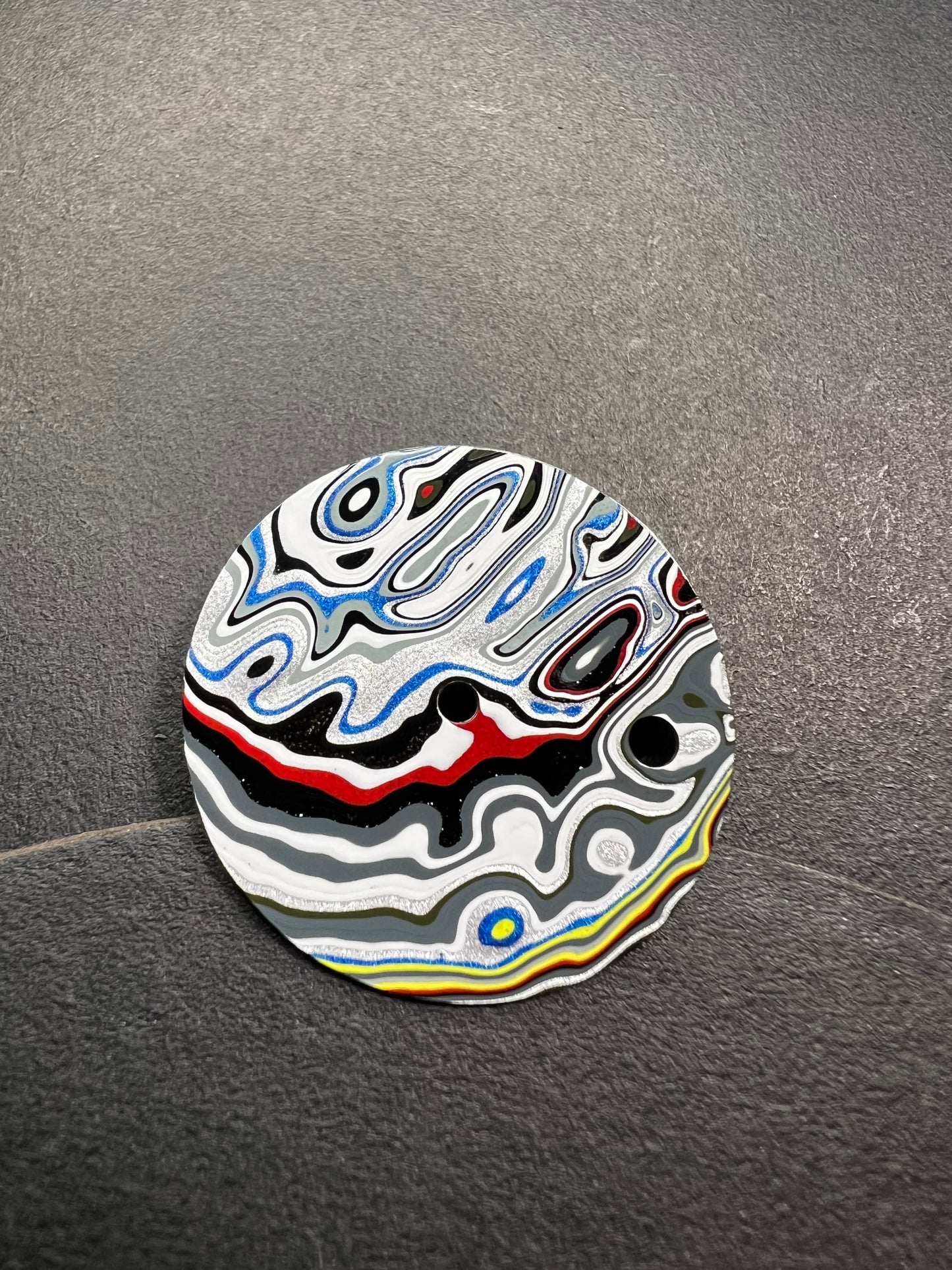 Handmade fordite dial for ETA 2824 movement with date window