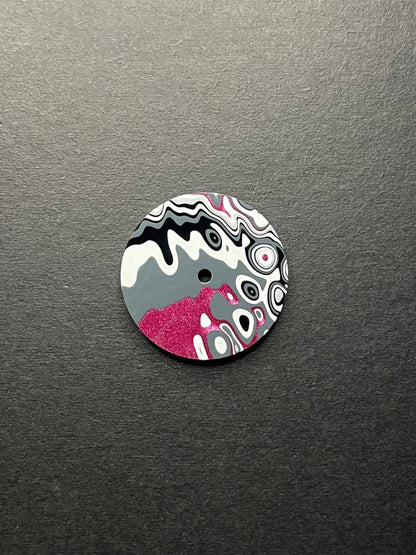 Pink, grey, white, silver and black fordite watch dial 28.5 mm for NHxx movements
