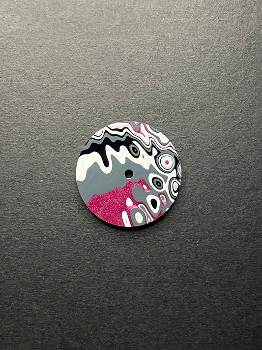 Pink, grey, white, silver and black fordite watch dial 28.5 mm for NHxx movements