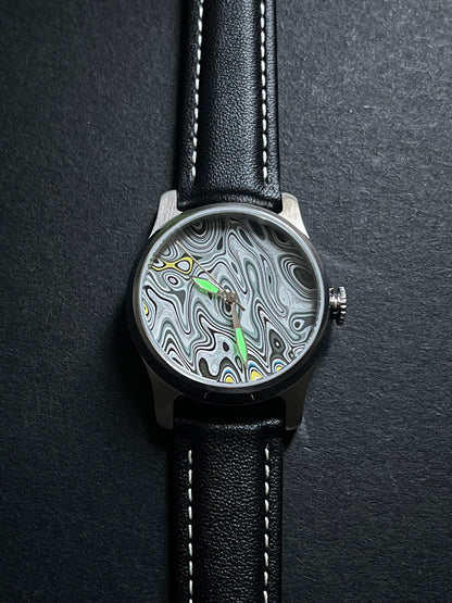 Fordite watch, VH31 quartz movement