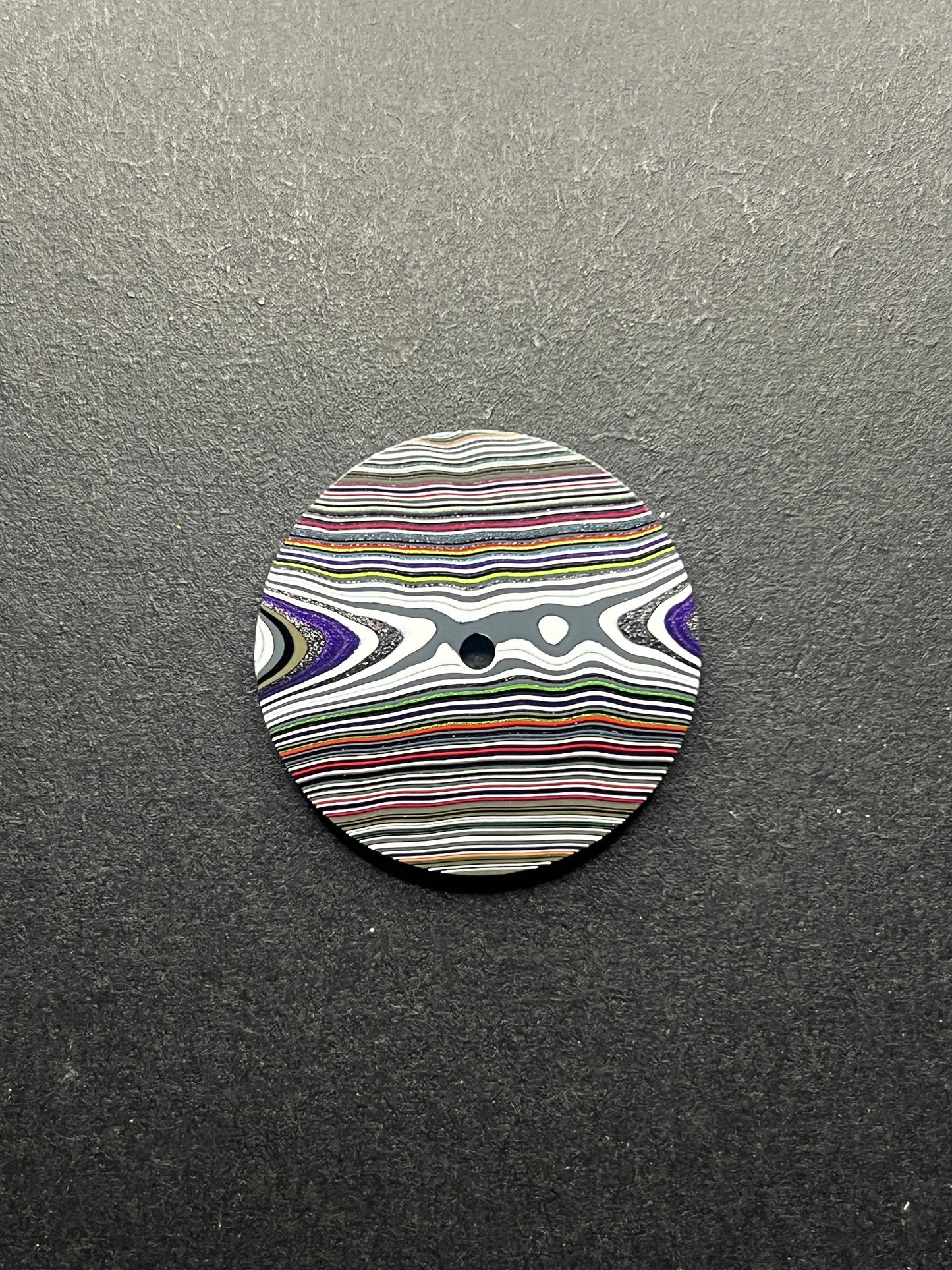 Dark linear fordite dial for NH movements, 28.5 mm (#132)