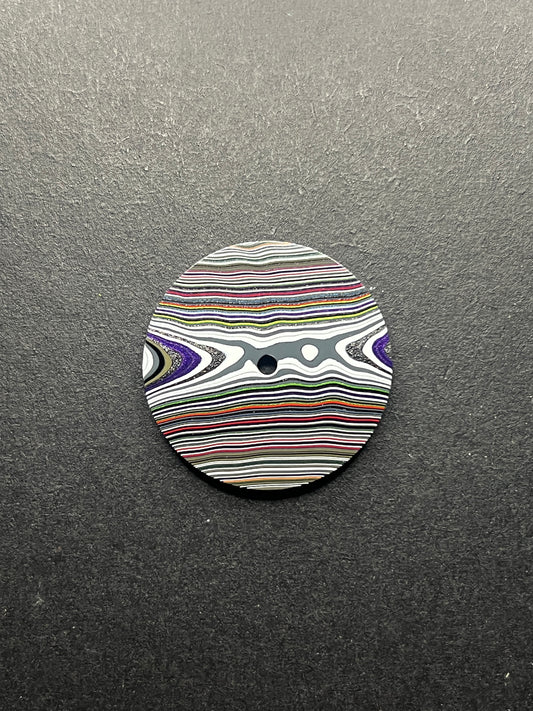 Dark linear fordite dial for NH movements, 28.5 mm (#132)