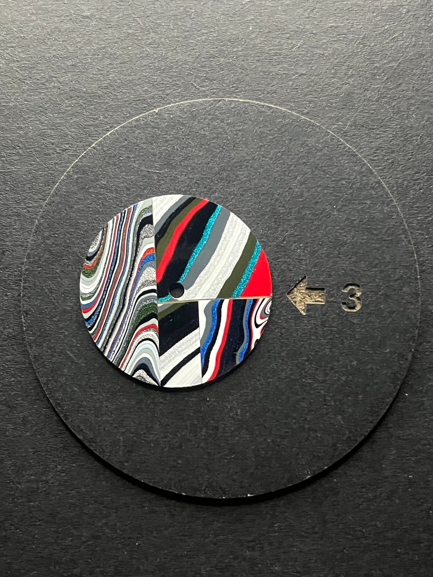 “Linear Disconformity” fordite watch dial for NHxx movement (115)