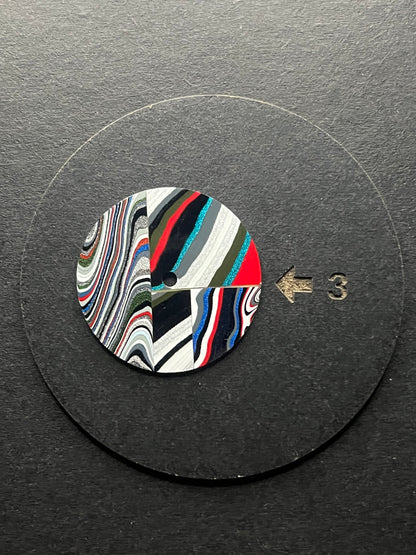 “Linear Disconformity” fordite watch dial for NHxx movement (115)
