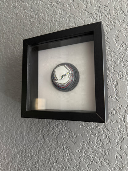 “Wrangler” 2.5” Fordite freeform cabochon framed