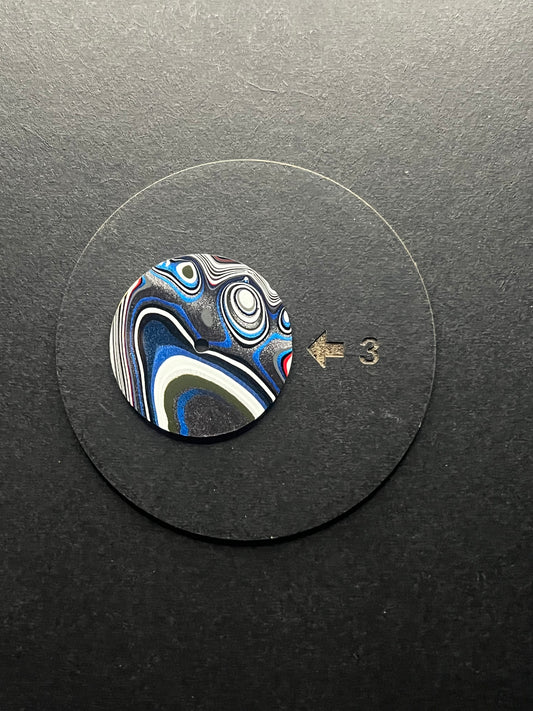 Grey Blue and White fordite dial