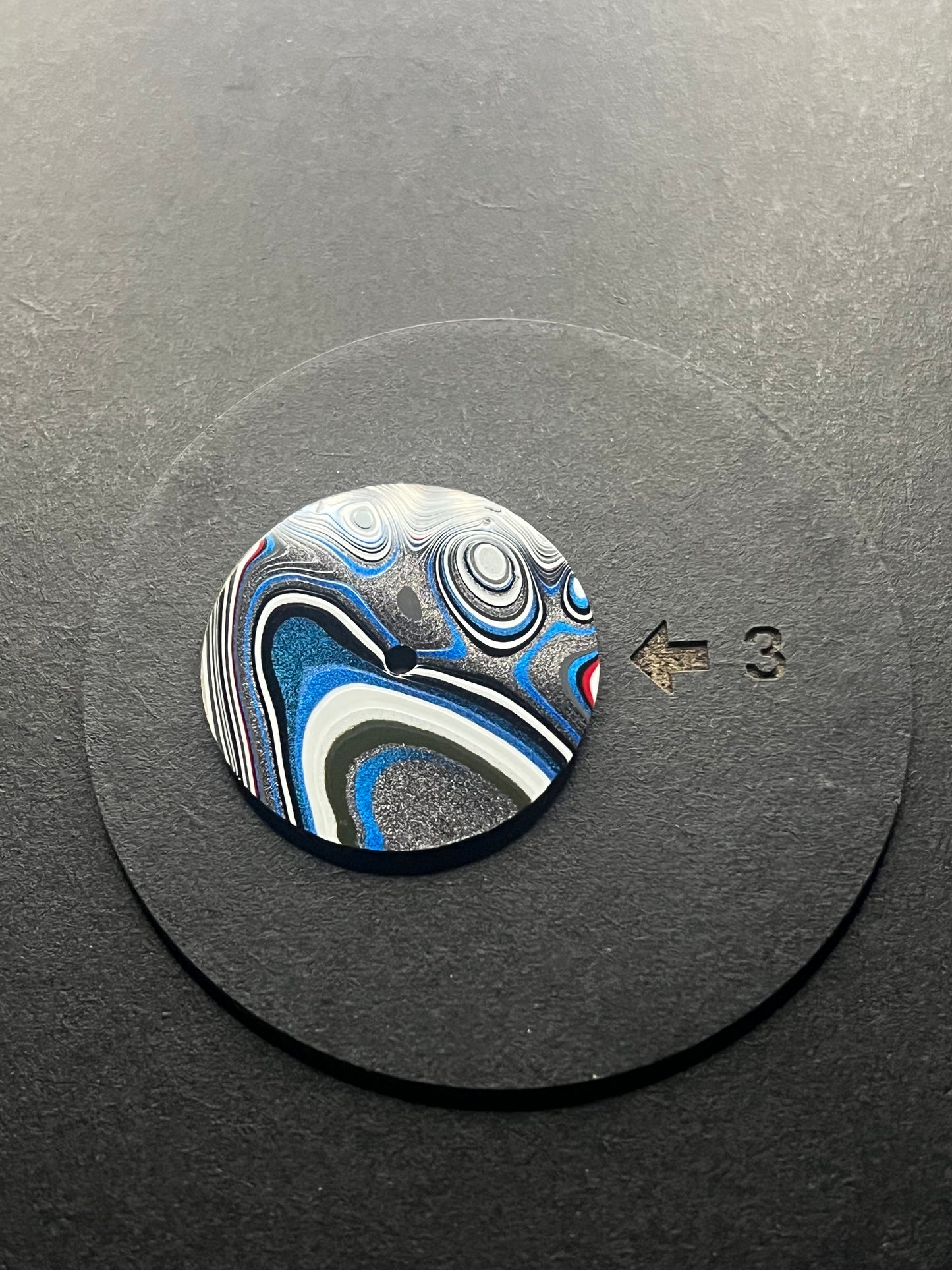 Grey Blue and White fordite dial