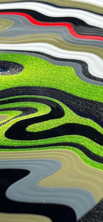 Fordite dial featuring Lime green