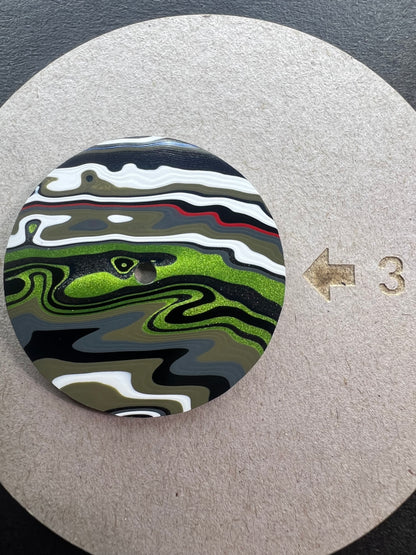 Fordite dial featuring Lime green