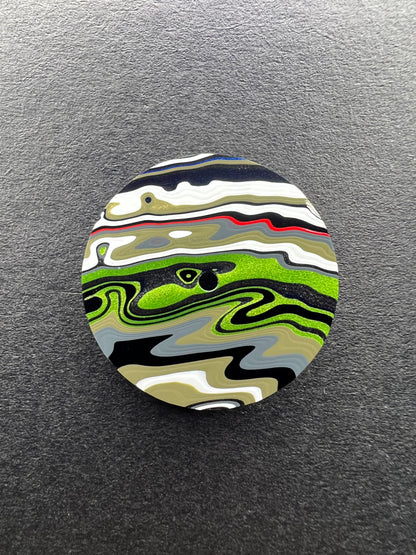 Fordite dial featuring Lime green