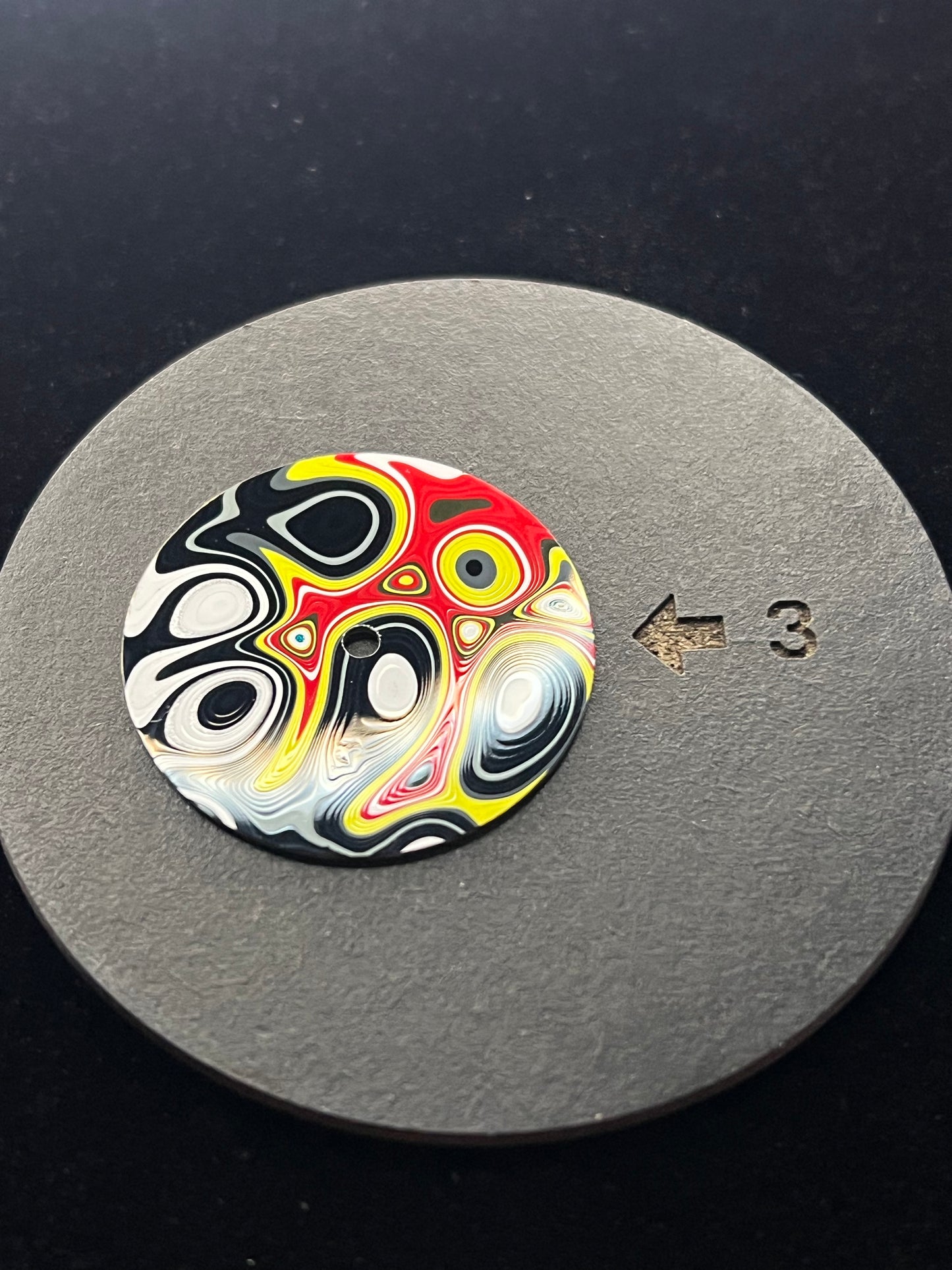 Abstract fordite watch dial, 28.5 mm for NH movements