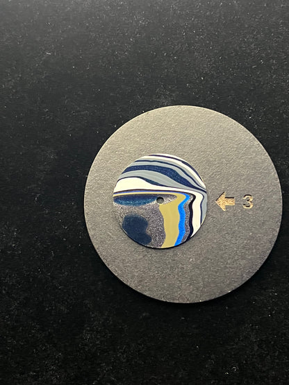 Blue, grey, tan and white watch dial, 28.5 mm