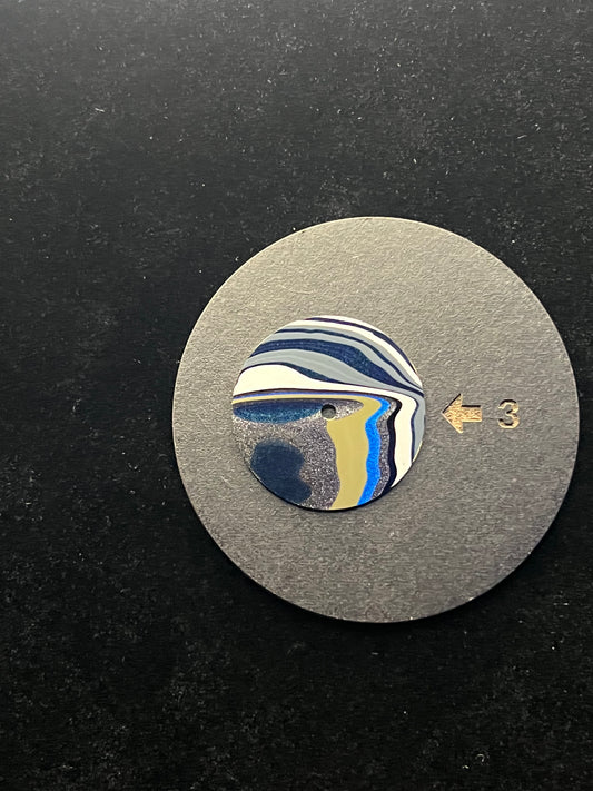 Blue, grey, tan and white watch dial, 28.5 mm