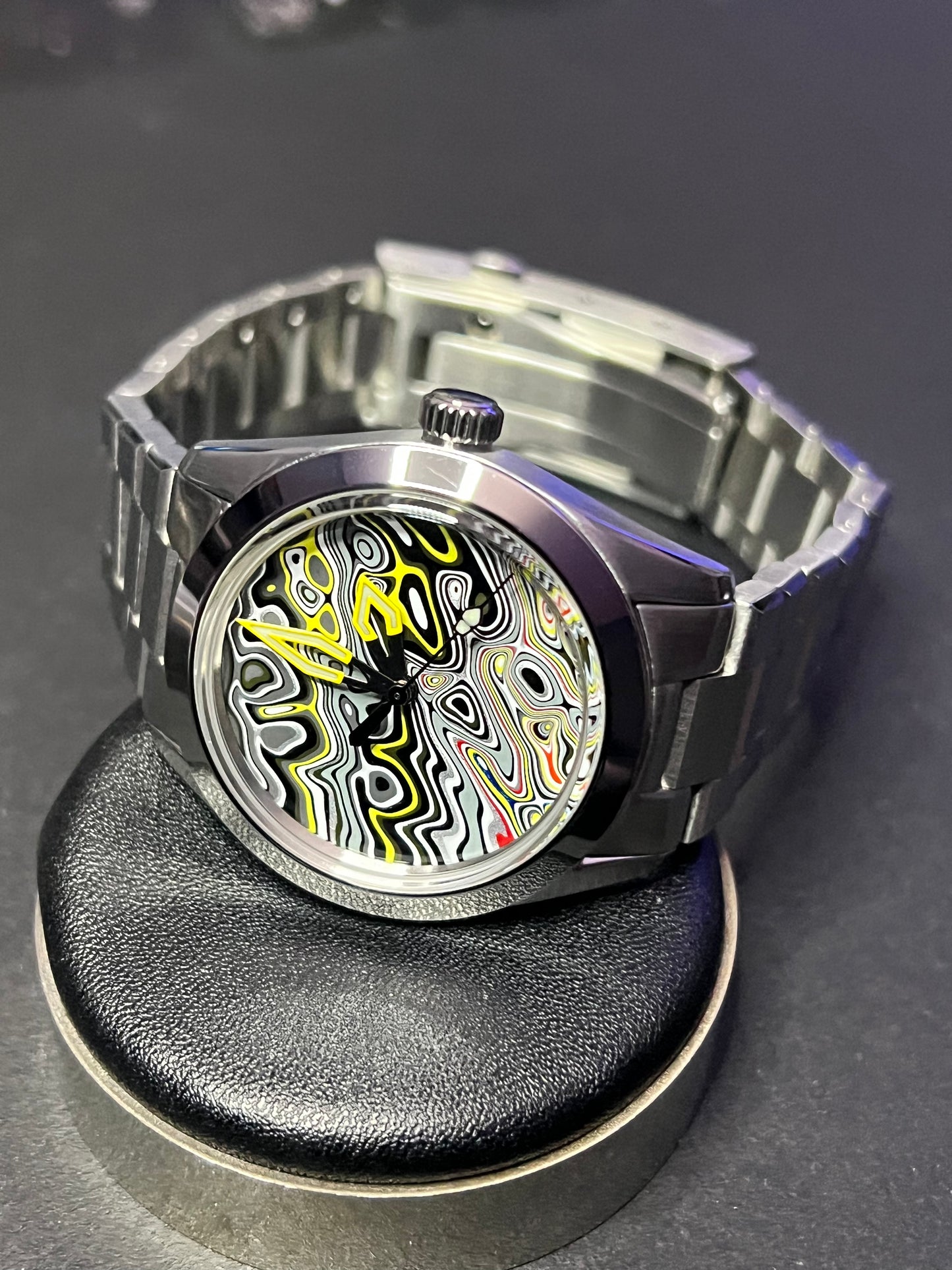 “High Velocity” automatic fordite watch