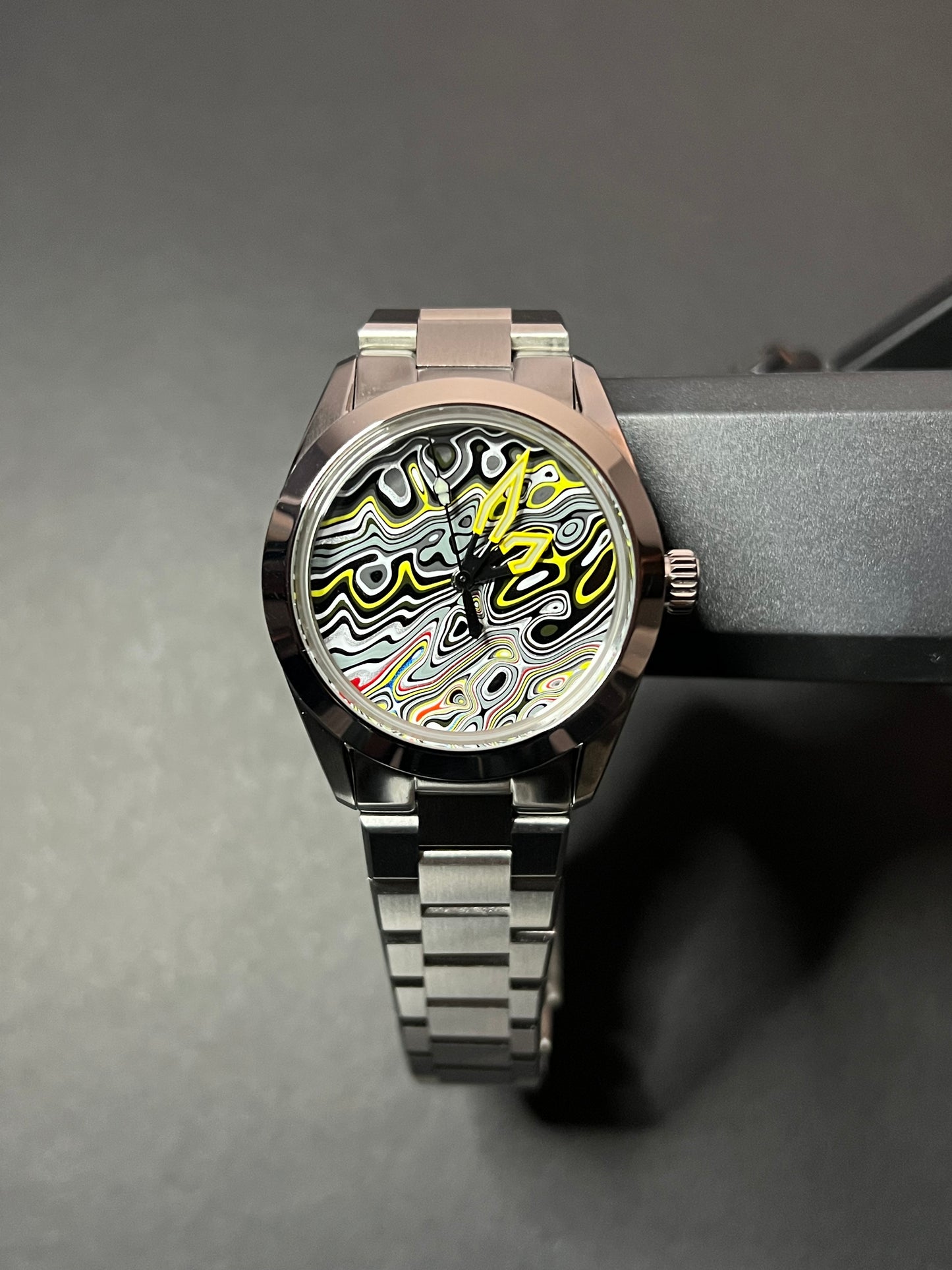 “High Velocity” automatic fordite watch