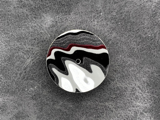 Metallic and crimson fordite NH38 dial