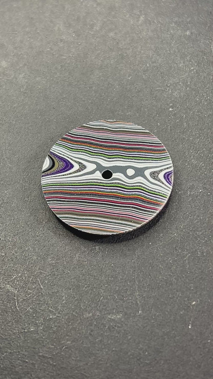 Dark linear fordite dial for NH movements, 28.5 mm (#132)